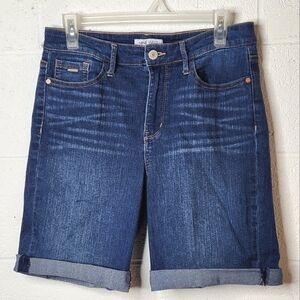 Nine West "High Rise Cuffed Bermuda" Jean Shorts